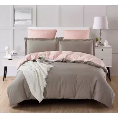 Комплект постельного белья Karteks "Сатин однотонный комбинированный" SK-005, 1.5 спальный