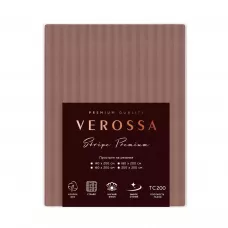 Простыня однотонная на резинке "Verossa" stripe (Ash), 160х200х30