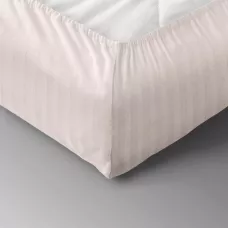 Простыня однотонная на резинке "Verossa" stripe (Antique White), 160х200х30