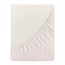 Простыня однотонная на резинке "Verossa" stripe (Antique White), 160х200х30