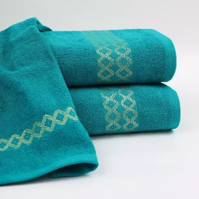 Комплект махровых полотенец Comfort Life "Блеск" (морская волна) 70х130, 50х80 и 30х60