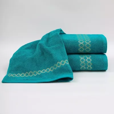 Комплект махровых полотенец Comfort Life "Блеск" (морская волна) 70х130, 50х80 и 30х60