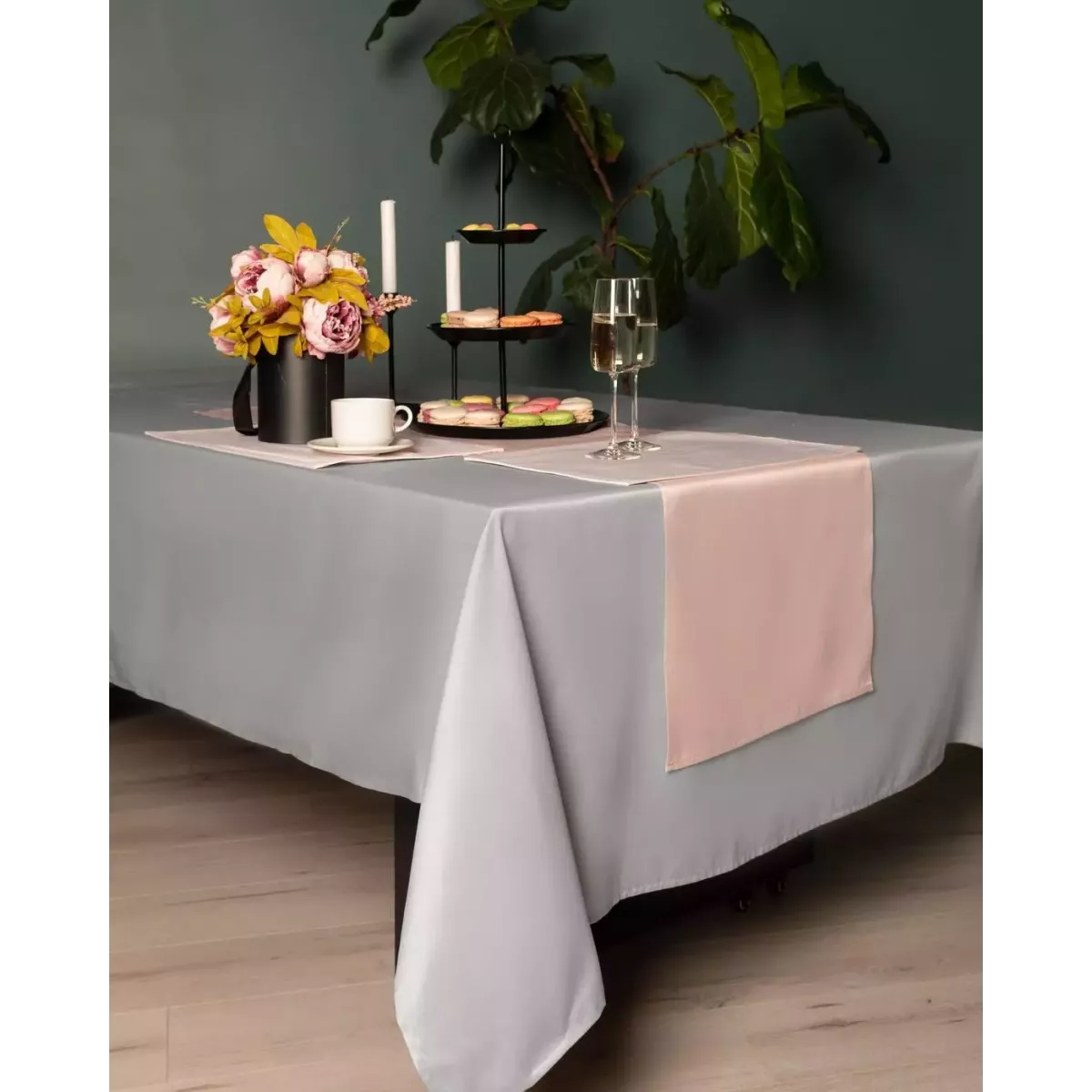 Скатерть Sofi de Marko "Серенити" (серая), 160 см
