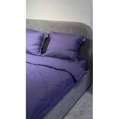 Комплект с одеялами DonCotton "Stripe Sateen" (фиолетовый), семейный