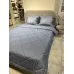Комплект с одеялом DonCotton "Stripe Sateen " (серо синий), семейный