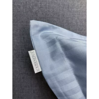 Комплект с одеялом KAZANOV.A Stripe Cotton "Hotel" (голубая платина), евро
