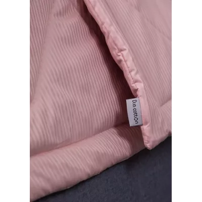 Комплект с одеялом DonCotton "Stripe Sateen Mini" (дымчатая роза), 1,5 спальный
