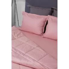 Комплект с одеялом DonCotton "Stripe Sateen Mini" (дымчатая роза), евро