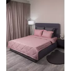 Комплект с одеялом DonCotton "Stripe Sateen Mini" (дымчатая роза), евро