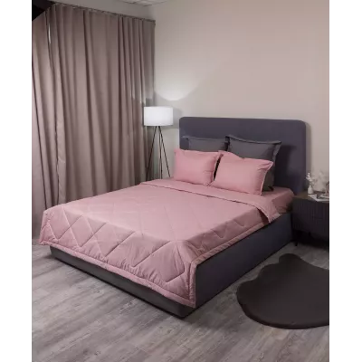 Комплект с одеялом DonCotton "Stripe Sateen Mini" (дымчатая роза), 1,5 спальный