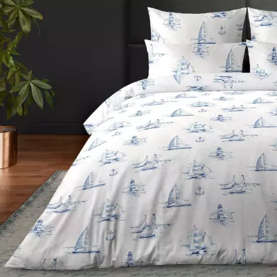 Комплект постельного белья Verossa Сатин "Regatta blue", евро