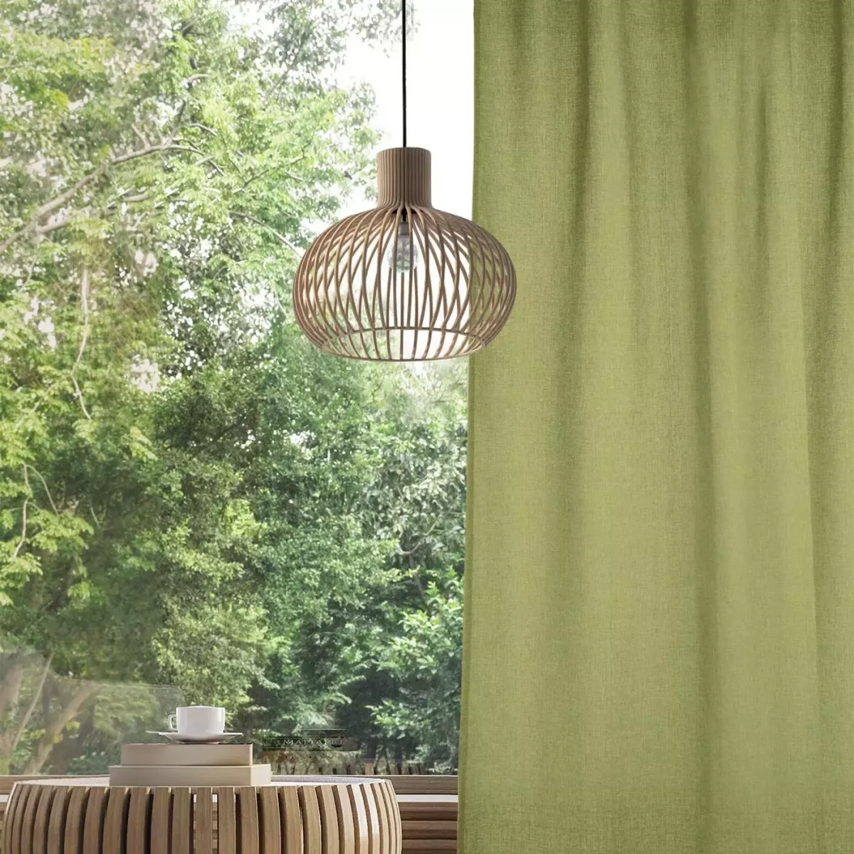 Комплект Штор Волшебная Ночь “Рогожка” (оливка), 165х270