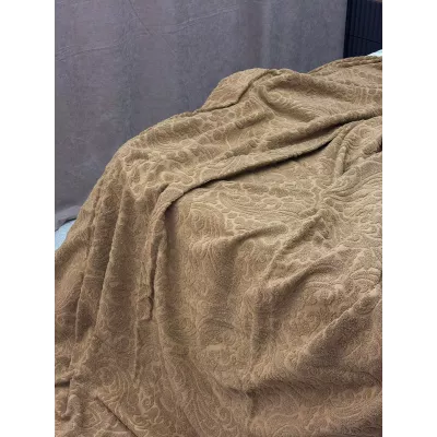 Махровое покрывало Karteks "Damask" жаккард (коричневый), 160х220
