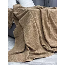 Махровое покрывало Karteks "Damask" жаккард (коричневый), 160х220