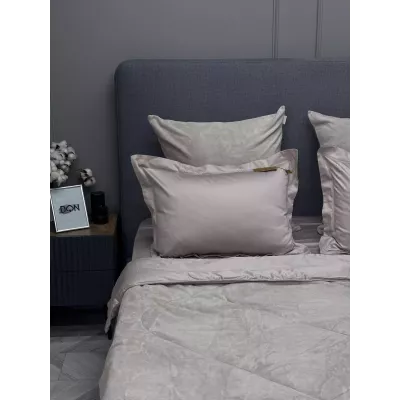 Комплект с одеялом KAZANOV.A Lindor Fluffy серый беж (египетский хлопок-велюр), евро