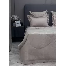 Комплект с одеялом KAZANOV.A Lindor Fluffy серый беж (египетский хлопок-велюр), евро