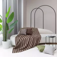 Покрывало Волшебная ночь "Рогожка" (зебра-капучино), 140х220