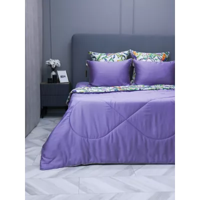 Комплект с одеялами KAZANOV.A "Колибри" аметист жемчуг (тенсель/египетский хлопок), семейный